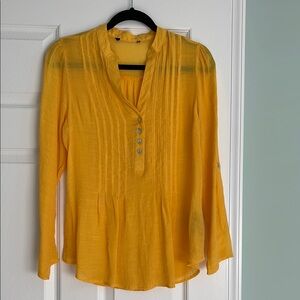 Gauze V-Neck Long Sleeve Blouse